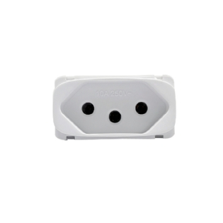 MODULO TOMADA 2 POLOS + TERRA 10A BRANCO GRACIA/MAXX - ALUMBRA