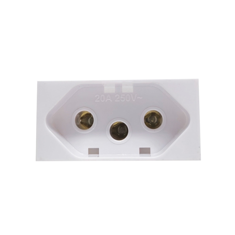 MODULO TOMADA 2 POLOS + TERRA 20A BRANCO INOVA PRO - ALUMBRA