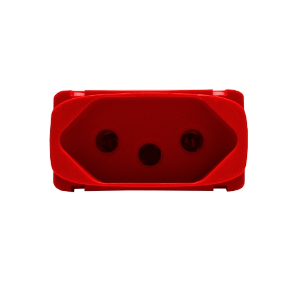 MODULO TOMADA 2 POLOS + TERRA 20A VERMELHO GRACIA/MAXX - ALUMBRA