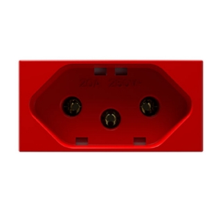 MODULO TOMADA 2 POLOS + TERRA 20A VERMELHO INOVA PRO - ALUMBRA