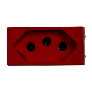 MODULO TOMADA 2P+T 20A 250V VERMELHO 1M 250V MATIXGO - BTICINO