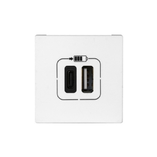 MODULO TOMADA COM 2 USB TIPO A + C 3A BRANCO PIAL PLUS+ - LEGRAND