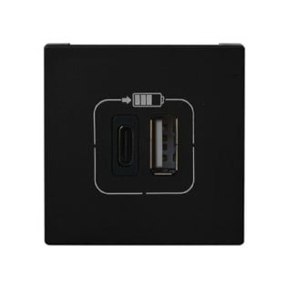 MODULO TOMADA COM 2 USB TIPO A + C 3A PRETO PIAL PLUS+ - LEGRAND