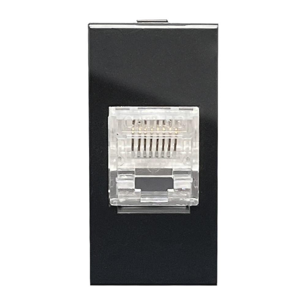MODULO TOMADA RJ45 CAT 5E PRETO FOSCO INOVA PRO - ALUMBRA
