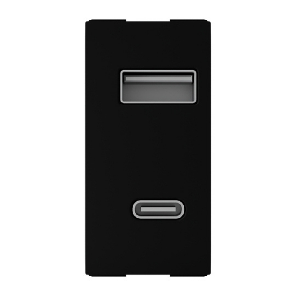 MODULO TOMADA USB A+C 3A 250V PRETO ORIGEN - ABB