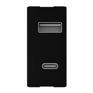 MODULO TOMADA USB A+C 3A 250V PRETO ORIGEN - ABB