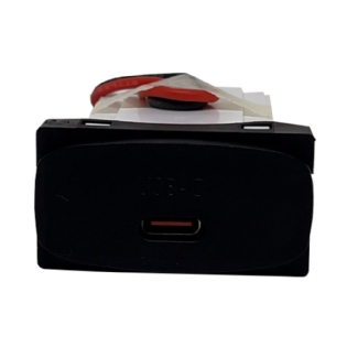 MODULO TOMADA USB-C 25W BIVOLT PRETO GRACIA MAXX - ALUMBRA