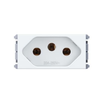 MODULO TOMADA 20A 250V 2 POLOS + TERRA BRANCO ESATTA - WEG