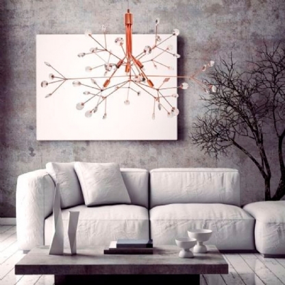 Lustre Spring Cristal Cobre p/ 6 Lampadas G9 - NewLine