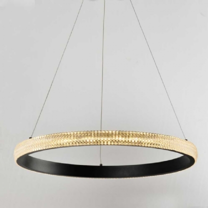 Pendente Anilla Led Areia/Preto 33W Luz Amarela - Hevvy