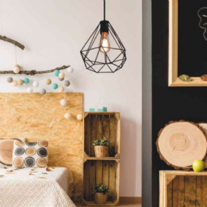 Pendente Aquarius Preto 25x23 cm P/ 1 Lampada E27 - Nacional Iluminacao