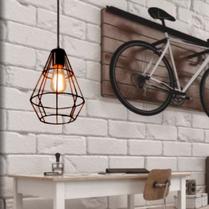 Pendente Aries Preto 28x19cm p/ 1 Lampada E27 - Nacional Iluminacao