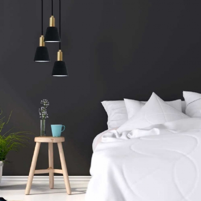 Pendente Pipe Dourado e Preto 12x9,5 cm p/ 1 Lampada E14 - Bella