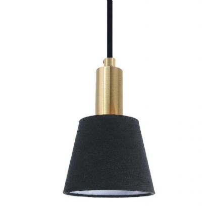 Pendente Pipe Dourado e Preto 12x9,5 cm p/ 1 Lampada E14 - Bella