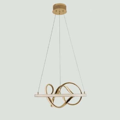 Pendente Led Sindora Dourado 40W Bivolt Luz Amarela 52cm - Dinamica