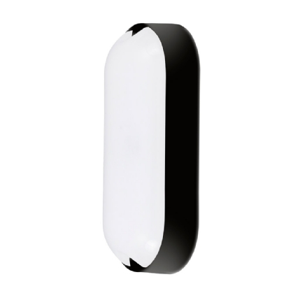 LUMUNARIA TARTARUGA  LED 12W BIVOLT 3000K IP65 OVAL PRETO - GAYA