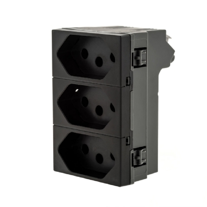 MODULO TOMADA 2 POLOS + TERRA TRIPLEX 10A 250V PRETO - PIAL PLUS+