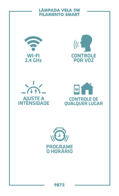 LAMPADA LED FILAMENTO SMART VELA 5W BIVOLT LUZ AMARELA DIMERIZAVEL 470LM - GAYA