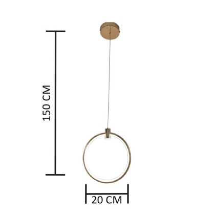 PENDENTE LED MILLENNIUM REDONDO GOLD 10W 3000K - HEVVY