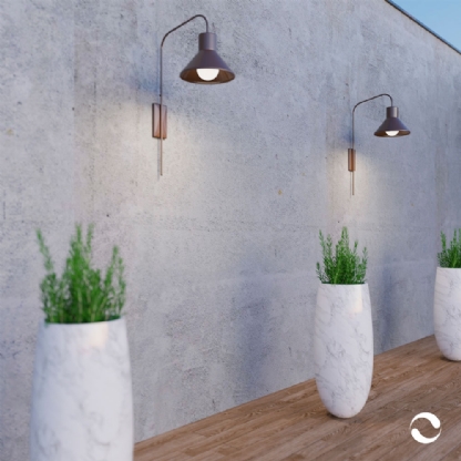 ARANDELA MOOBE TOSS ALUMINIO PARA 1 LAMPADA E27 PRETO - METAL DOMADO