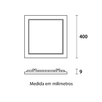 PAINEL LED EMBUTIR 32W BIVOLT 4100K QUADRADO 40CM BRANCO - BLUMENAU