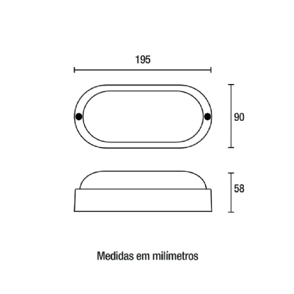 LUMINARIA TARTARUGA LED 12W BIV 6500K IP65 CLEAN 1100LM - BLUMENAU