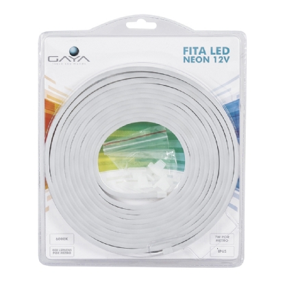 FITA LED NEON SLIM 7W/M 12V 6000K 400LM IP65 COM 5 METROS - GAYA