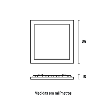 PAINEL LED EMBUTIR 3,5W BIV 3000K QUADRADO 8,9CM - BLUMENAU