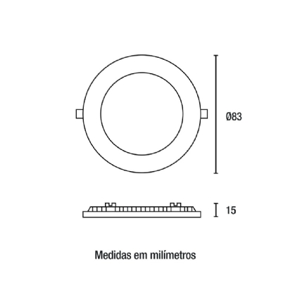 PAINEL LED REDONDO EMBUTIR 3,5W BIVOLT 3000K - BLUMENAU