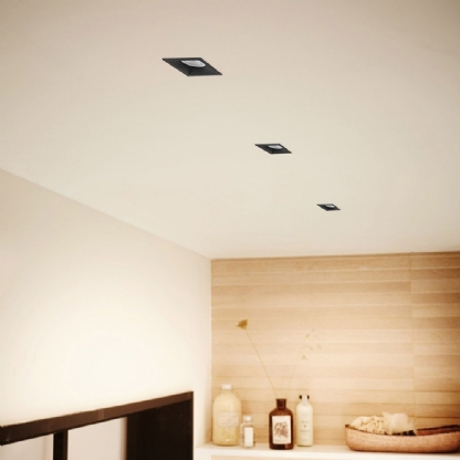 SPOT LED EMBUTIR RECUADO 6W BIVOLT 6500K 410LM PRETO QUADRADO - BLUMENAU