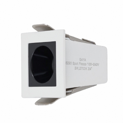 SPOT MINI FOCCO 3W BIVOLT 4000K 240LM 24G BRANCO E PRETO 35X35MM - GAYA