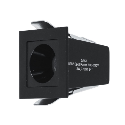 SPOT MINI FOCCO 3W BIVOLT 4000K 240LM 24G PRETO 3,5X3,5MM - GAYA