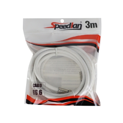 CABO COAXIAL RF06 COM CONECTOR RG06 3 METROS - DUAL COMP