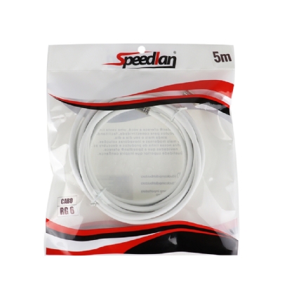 CABO COAXIAL RF06 COM CONECTOR RG06 5 METROS - DUAL COMP
