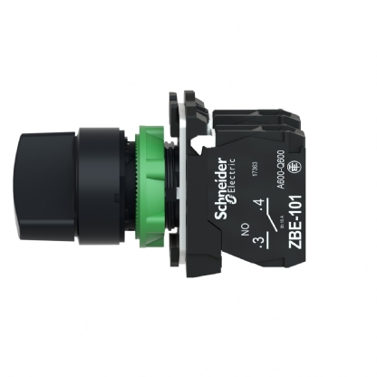 COMUTADORA COM MANOPLA CURTA 22MM 2 POSICOES FIXA 1NA+1NF - SCHNEIDER