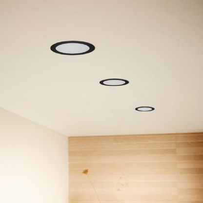 PAINEL LED EMBUTIR REDONDO 12W BIVOLT LUZ BRANCA 6500K PRETO 16,8CM - BLUMENAU