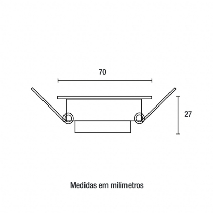 SPOT LED EMBUTIR QUADRADO 3W BIVOLT LUZ BRANCA 6500K MR11 240LM PRETO - BLUMENAU