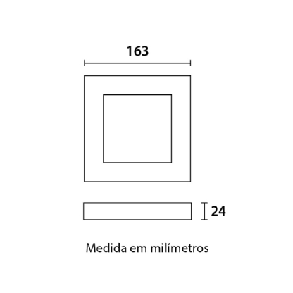 PAINEL LED SOBREPOR QUADRADO 12W BIVOLT LUZ BRANCA 6500K PRETO 16,3CM - BLUMENAU