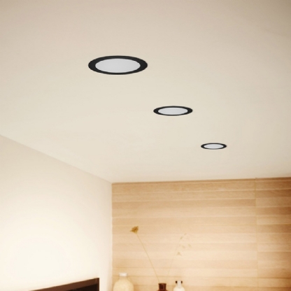 PAINEL LED EMBUTIR REDONDO 12W BIVOLT LUZ NEUTRA 4100K PRETO 16,8CM - BLUMENAU