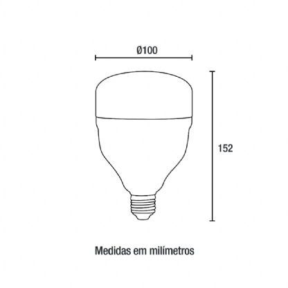 LAMPADA LED ALTA POTENCIA E27 40W BIVOLT LUZ BRANCA 6500K 3200LM - BLUMENAU