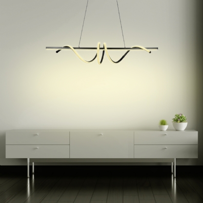 PENDENTE LED WINDER 30W LUZ AMARELA 3000K ALUMINIO PRETO - HEVVY