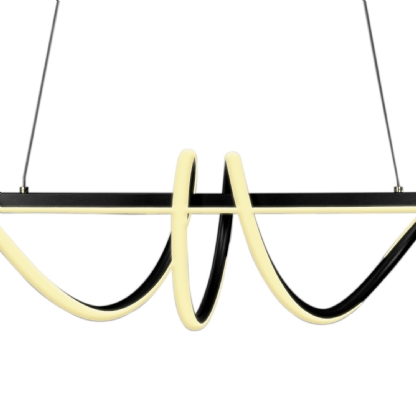 PENDENTE LED WINDER 30W LUZ AMARELA 3000K ALUMINIO PRETO - HEVVY