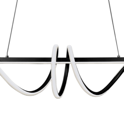 PENDENTE LED WINDER 30W LUZ AMARELA 3000K ALUMINIO PRETO - HEVVY