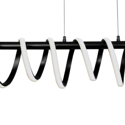 PENDENTE LED WINDER 43W LUZ AMARELA 3000K ALUMINIO PRETO - HEVVY