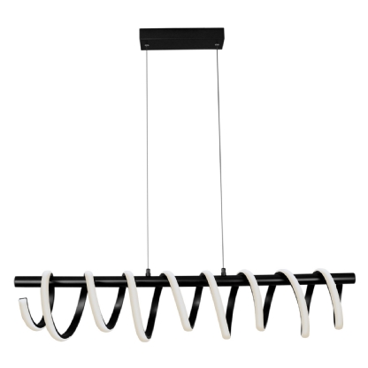 PENDENTE LED WINDER 43W LUZ AMARELA 3000K ALUMINIO PRETO - HEVVY