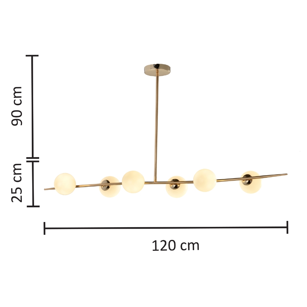 PENDENTE LOUISE PARA 6 LAMPADAS G9 ALUMINIO - HEVVY
