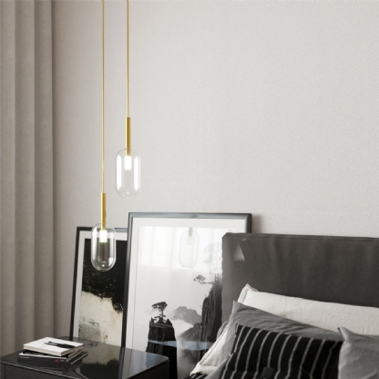 PENDENTE REMI PARA 1 LAMPADA G9 VIDRO 12CM TRANSPARENTE CABO 1,20 METRO - HEVVY