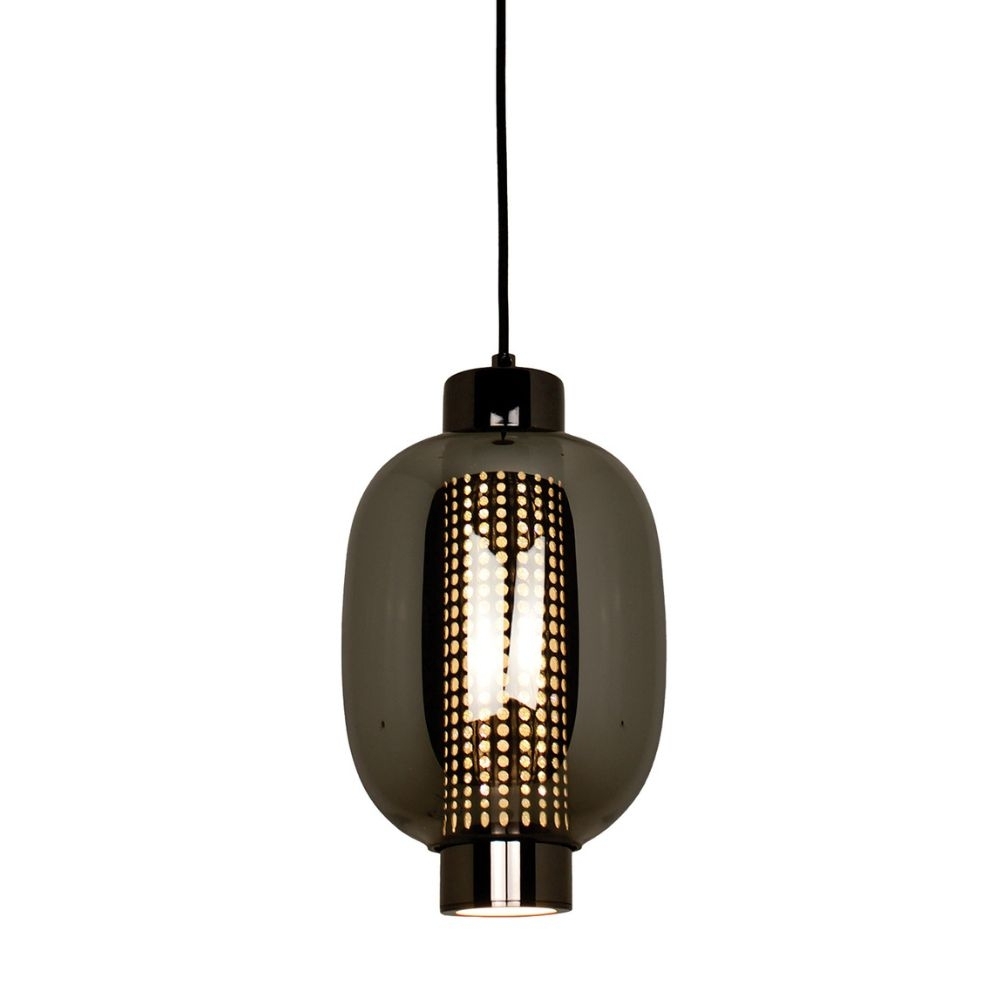 PENDENTE LED LAMP 17W LUZ AMARELA 3000K BIVOLT PRETO 1700LM CABO 2 METROS - HEVVY