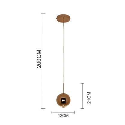 PENDENTE LED YUME 5W LUZ AMARELA 3000K BIVOLT 500LM 2 METROS DOURADO - HEVVY
