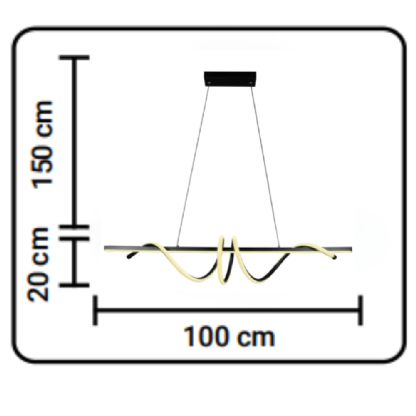 PENDENTE LED WINDER 30W LUZ AMARELA 3000K ALUMINIO PRETO - HEVVY